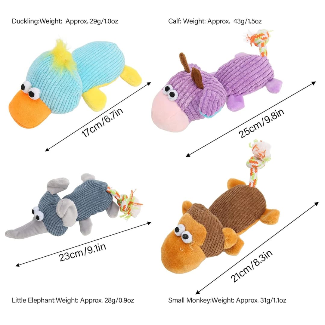CrunchPals™ Crinkle & Squeak Animal Toy Set - Moiasun