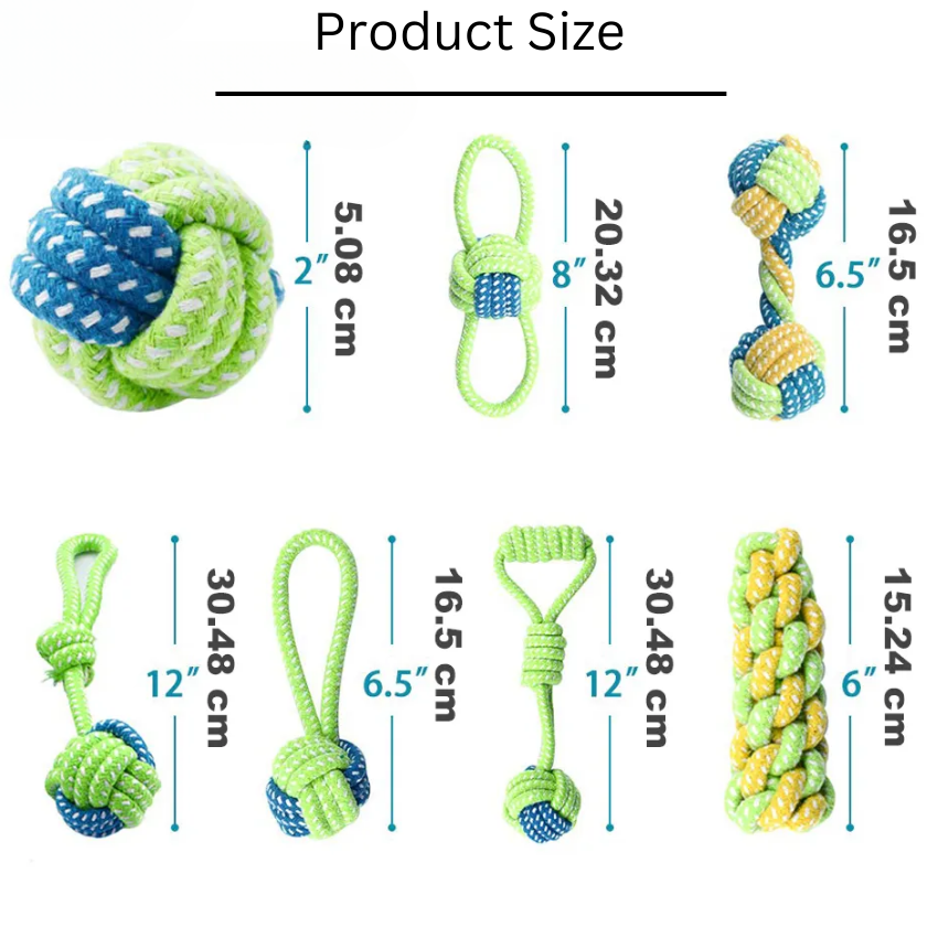 Playful Pup Rope Set : Fetch and Tug Rope Set - MOIASUN